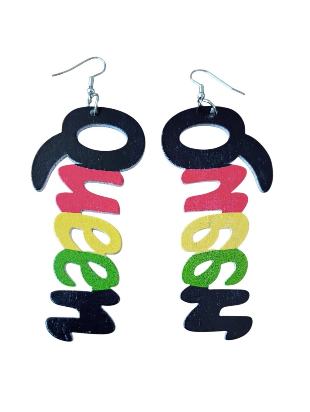 Fashion Jewelry Red Green Yellow Black Wooden Dangle Earrings
